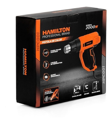 Pistola De Calor Hamilton 2000 Watts 350/600° Hpc001