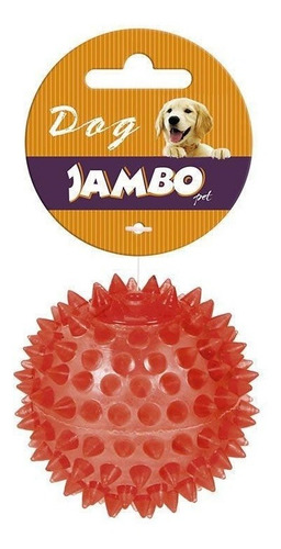 Imagem 2 de 2 de Brinquedo De Cachorro Bola Espinho Com Som Vermelha Pequena