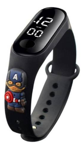 Reloj Digital Led Dibujos Animado Capitan America C-033