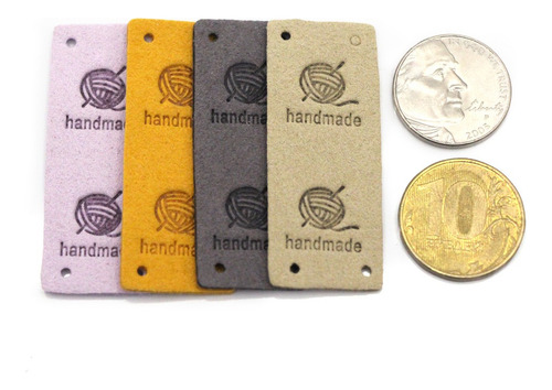 20 Etiquetas Piel Pu Para Prendas Estambre Hecho A Mano
