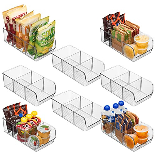 Plastic Pantry Organization And Storage Bins With Divid...