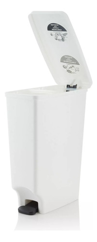 Caneca Plástica 42l Blanco Con Pedal