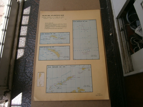 Islas Del Atlántico Sur . Mapa Antiguo 1947