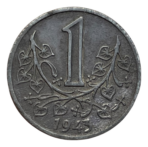 Moneda Bohemia Y Moravia. 1943. 1 Corona. Km#4 (Usado)