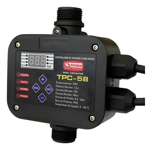 Controlador De Pressão Automático Tpc-58 1.5cv 220v Thebe