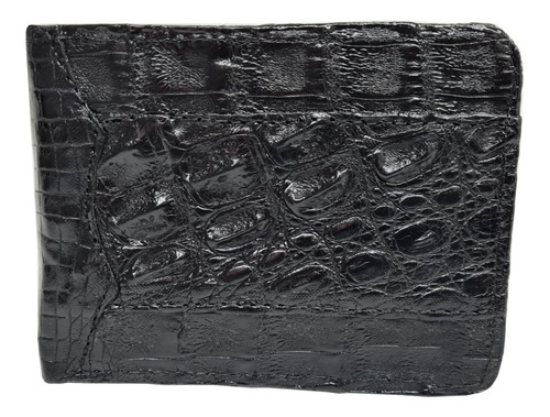 Cartera Piel Exótica Cocodrilo Negro Original Para Hombre 