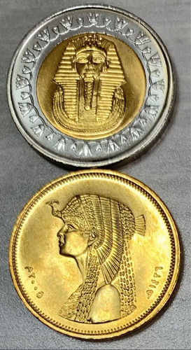 Par De Monedas Egipto Cleopatra Y Tutankamon Sin Circular