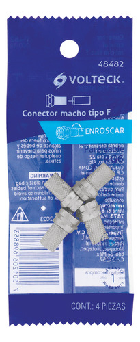 Conector Macho Tipo F De Enroscar Coaxial Rg 6 / 59 4 Pzas