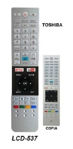 Imagen 2 de 4 de Control Remoto Para Toshiba Netflix Smart Tv Led Lcd 537