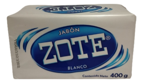Jabón De Lavandería Zote Blanco Barra De 400 Gramos 