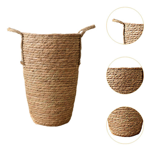 Cesta De Plantilla De Paja Cesta De Cesta De Planta Cesta S