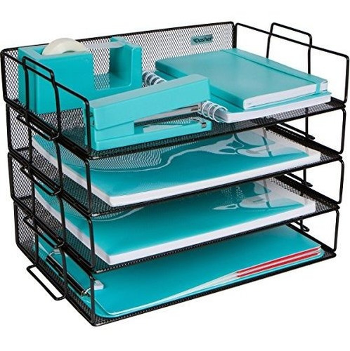Bandeja De Papel Apilable Organizador De Escritorio 4 Nivele