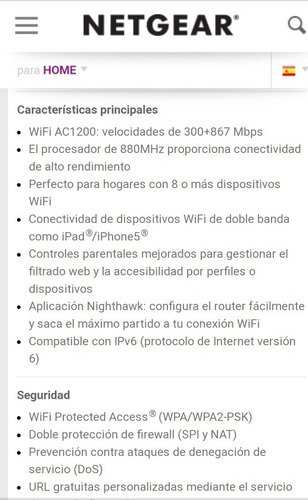 Router Smart Wi-fi Netgear Ac 1200 ( R6220-100 Ins)