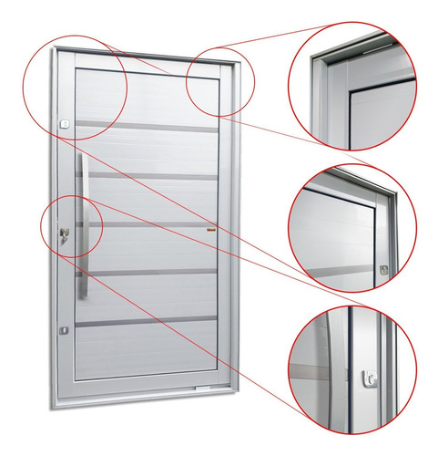 Porta Pivotante Lambril Premium Com Puxador Lado Esquerdo Wt