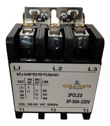 Contactor De 3 Polos 50-60 Amp Gold Parts