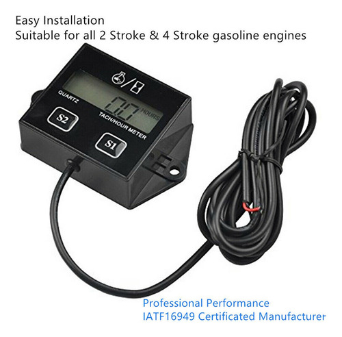 . Tacómetro / Medidor De Horas Digital Lcd Rpm Motocicleta