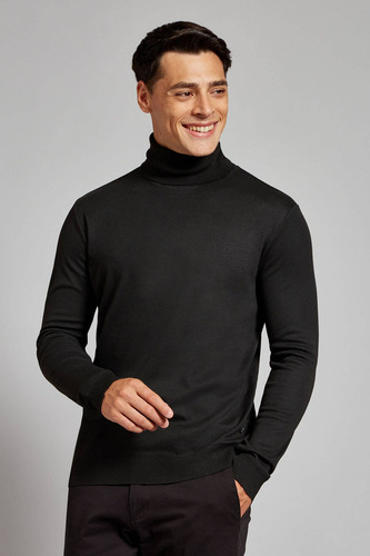 Sweater Devré Polera Liso Negra Hombre 60d000188002