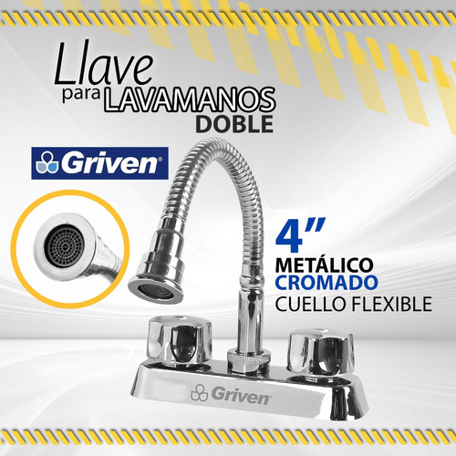 Llave Para Lavamanos Doble Flexible Griven / 09151