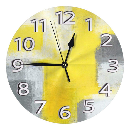 Amzbsr Reloj De Pared Blanco Con Pintura De Arte Abstract