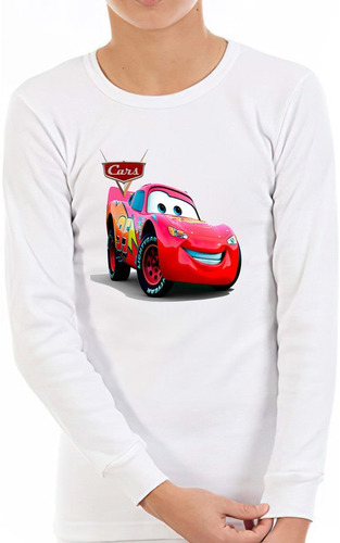 Polera Manga Larga Niño Cars 100% Algodón