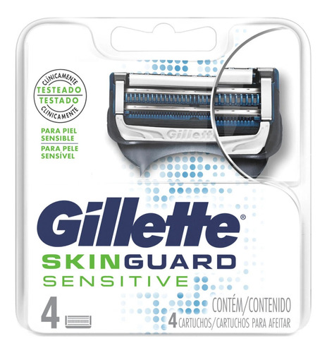 Repuestos Gillette Skinguard Sensitive Para Afeitar X4 un