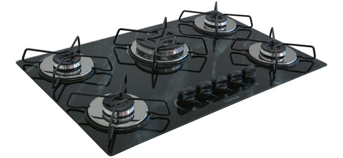 Fogão Cooktop 5bocas Tripla Chama 127/220v Marmo Preto