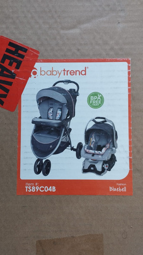 Carriola Y Portabebe Set Baby Trand Bluebell Color Gris Chasis Gris