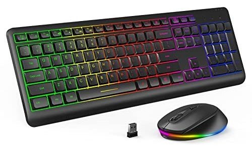 Teclado Inalámbrico Y Mouse Combo Backlit, Seenda R6bpd