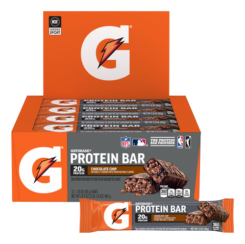 Barra De Proteína Gatorade Chocolate Chip 20g Protein
