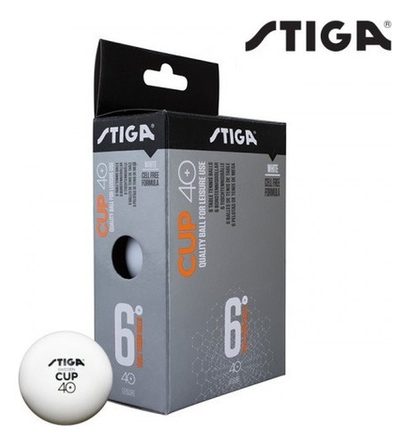 Pelotas De Ping Pong Stiga Serie Cup 40+ Caja 6 Unidades Blanco