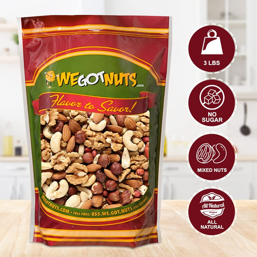 Nueces Mixtas Sin Sal Crudas De Lujo - Bocadillo De Nueces M