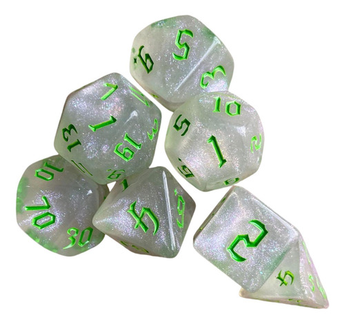 2 Juego De 7 Dados Poliédricos, Verde Verde2 Verde Verde2