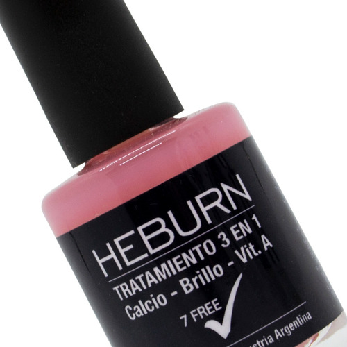 Heburn Esmalte 161 Tratamiento 3en1 Calcio Vitamina A Brillo Color Transparente