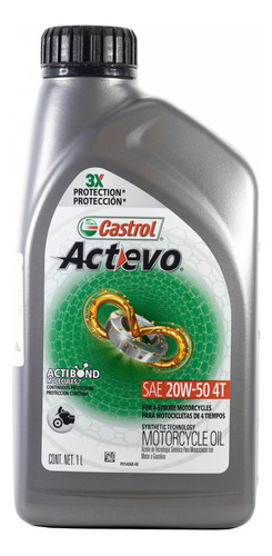 Aceite Para Motor Castrol Actevo Mineral 4t 20w-50 Caja 6 Pz