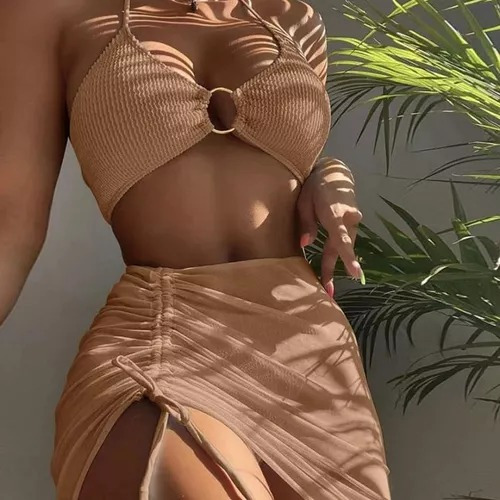 Conjunto De Trajes Baño De Traje De Baño De Tres Piezas