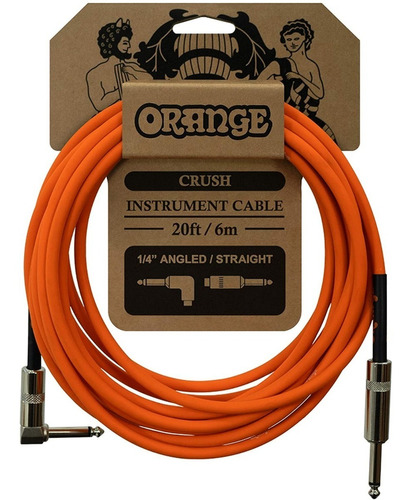 Cable De Guitarra/bajo Orange Crush 6m Angulado/recto Ca037