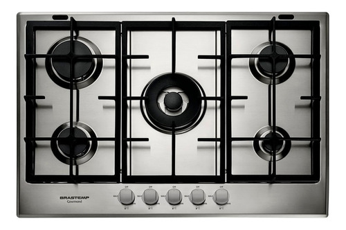 Fogão cooktop gás Brastemp Gourmand BDK75 inox 220V