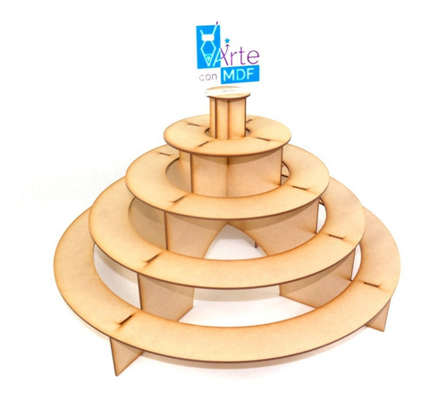 Imagen 5 de 6 de Base Para Cupcakes Piramide Circular En Mdf Mesa Dulces