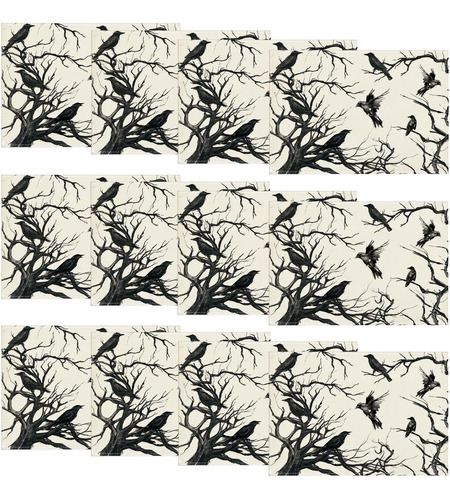 Tree Crows Branches - Juego De 12 Manteles Individuales De H