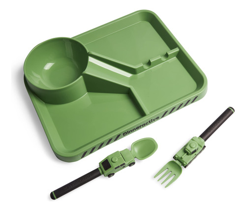 Dinneractive Juego De Comedor Para Ninos, Vajilla Verde Del