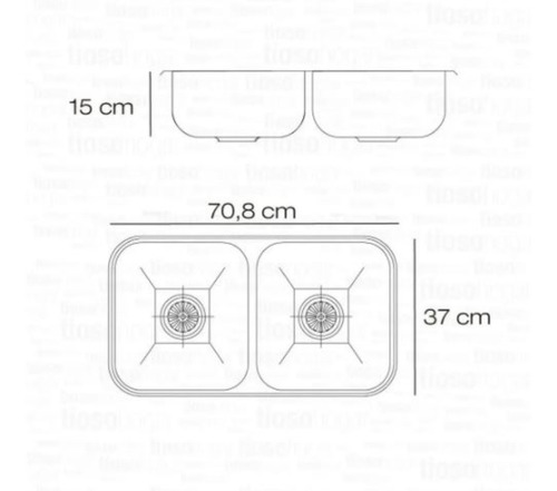 Imagen 3 de 10 de Pileta Cocina Doble Johnson 70 Monocomando Gourmet Ceramico