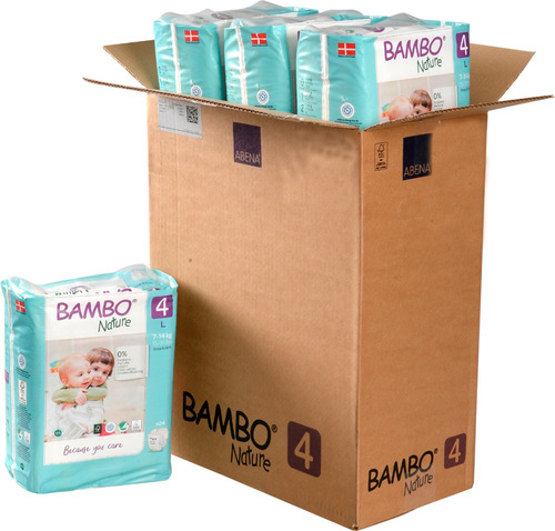 Caja Pañal Ecológico Bambo Nature Bebé 4, 7-14 Kg (144 Unid)