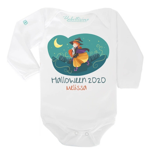 Pañalero Personalizado Bebé Halloween Brujita