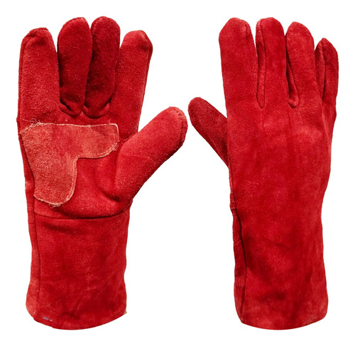 Guante Soldador Rojo Con Hilo Kevlar (5 Pares)