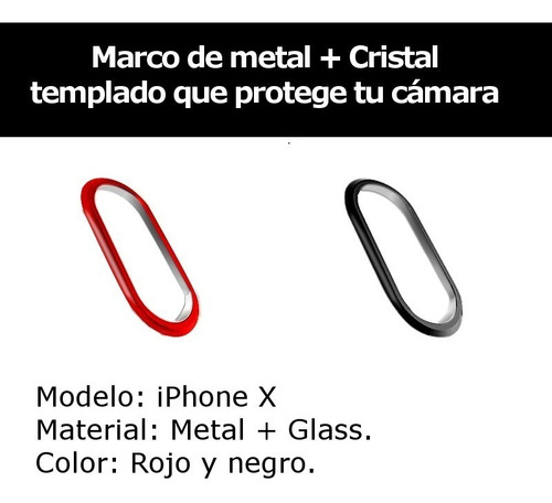 Kit Protector Cámara Lente Marco + Glass iPhone 10 iPhone X