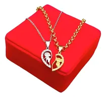 Comprar Collares Para Pareja Corazón En Acero Quirúrgico