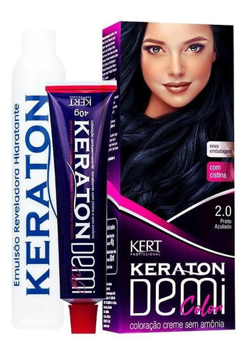 Coloração Keraton Demi Color Preto Azulado 2.0