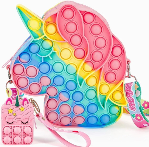 2 Mochila Popit Gigante Silicona Alivio Estré Unicornio