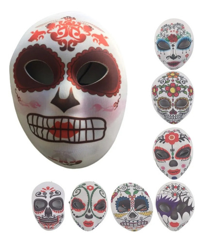 Máscara Catrina Calaca Calavera Mexicana Dia De Los Muertos Color Tribal