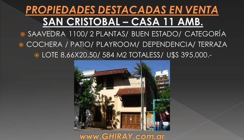 Imagen 2 de 30 de Casa. San Cristobal, Saavedra 1100, 534m2 Total. Ideal Hoste